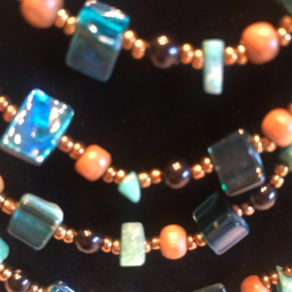 VINTAGE ABALONE NECKLACE FOUR GORGEOUS STRANDS - Picture 3 of 11